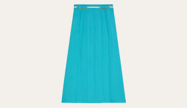 Pleated skirt with Double G chain 