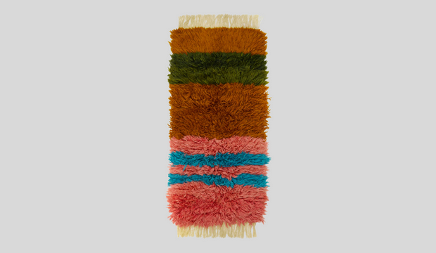 Tasslled striped shaggy wool-blend rug, Colville