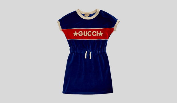 Gucci Logo star-embroidered velour mini dress 4-12 years, £345