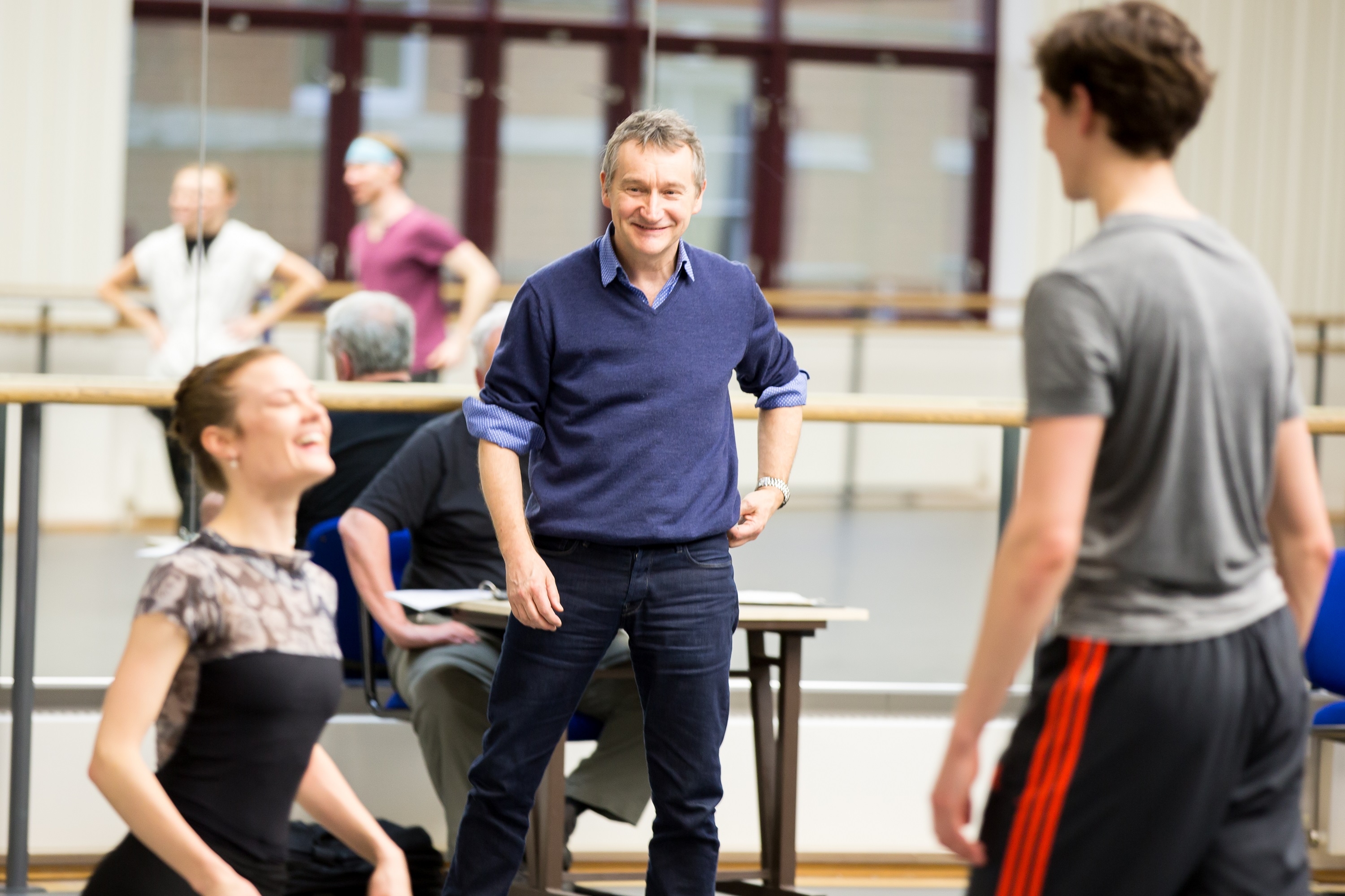David Bintley in rehearsal with artists of BRB