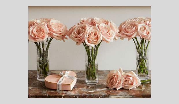 For brightening tables: Flowerbx's Baccarat Rose Vase Set