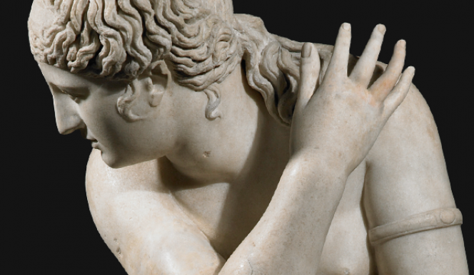 Marble statue of a naked Aphrodite crouching at her bath, also known as Lely’s Venus. Roman copy of a Greek original, 2nd century AD. Royal Collection Trust/Her Majesty Queen Elizabeth II 2015.