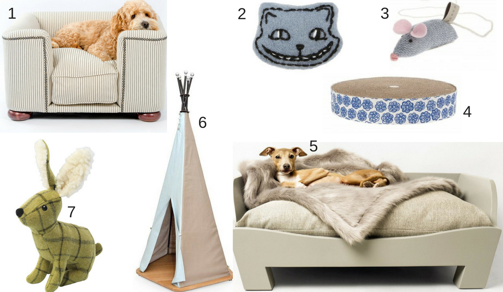 Luxury dog bed, luxury cat toy, stylish scratching pose