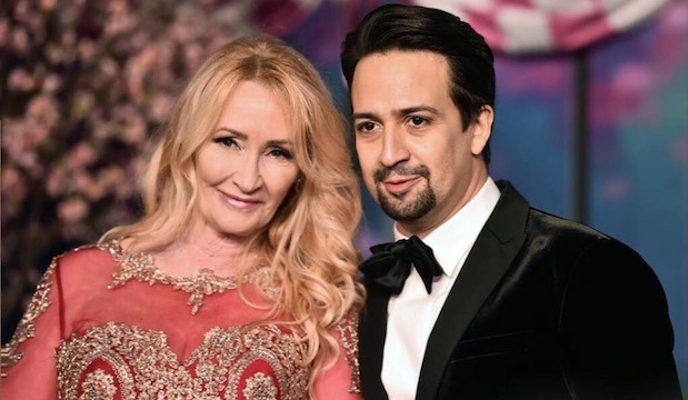 Karen Dotrice and Lin-Manuel Miranda at the premiere of Mary Poppins Returns 