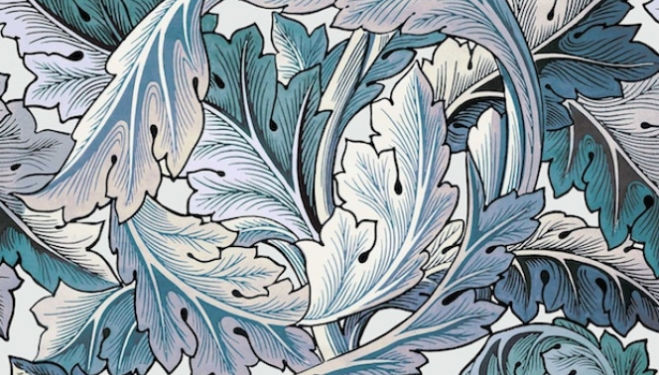 New collection © House of Hackney, 'ACANTHUS WALLPAPER AEGEAN BLUE / OFF WHITE'