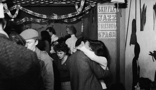 A skiffle club party, Soho, 1959.