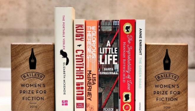 Shelf envy: the shortlisted books. Image courtesy of Baileys Women's Prize for Fiction