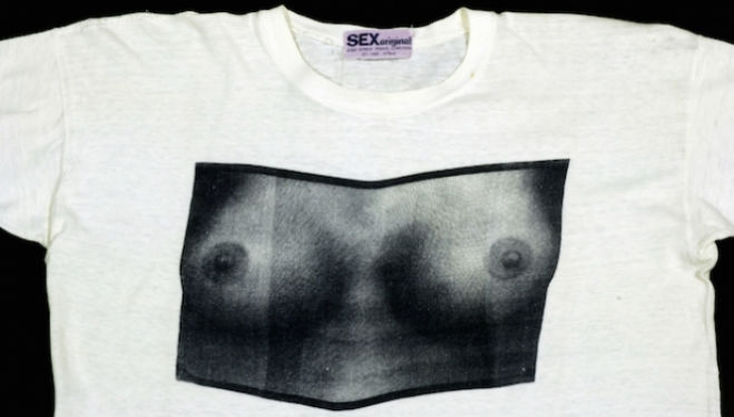 British Library, Tits T-shirt, Vivienne Westwood and Malcolm Mclaren, from the Colin Fallows Archive