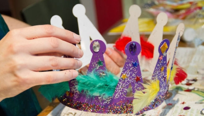 Crown Making, family art workshop central London, St Martins in the Field