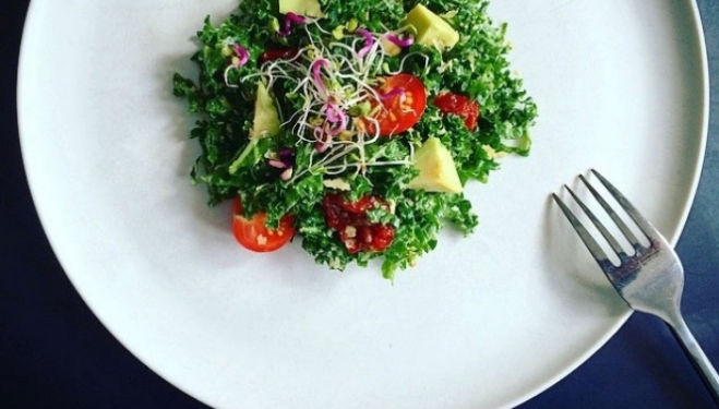 Green goodness: kale, avocado and sprout salad