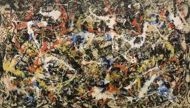  Jackson Pollock’s Blue Poles, (1952), on loan from Canberra. Photograph: © The Pollock-Krasner Foundation ARS, NY