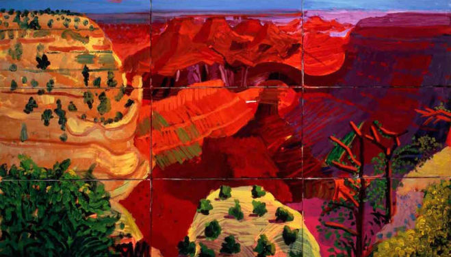  Hockney’s 9 Canvas Study of the Grand Canyon, 1998. Photograph: Richard Schmidt/Tate