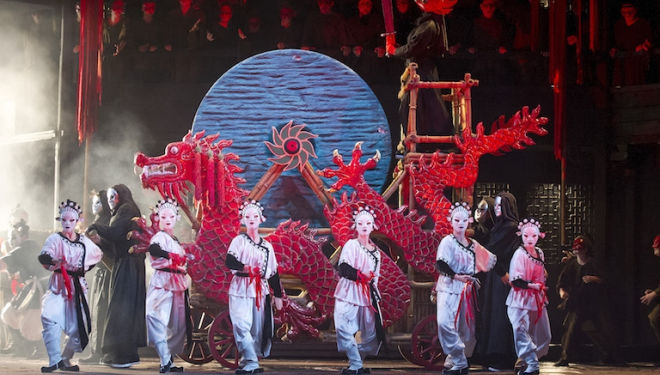 The spectacular designs for Turandot are by Sally Jacobs. Photograph: Tristram Kenton