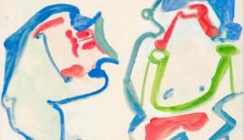Maria Lassnig, Zwei nebeneinander / Doppelfiguration (Two side by side / Double-Figuration)