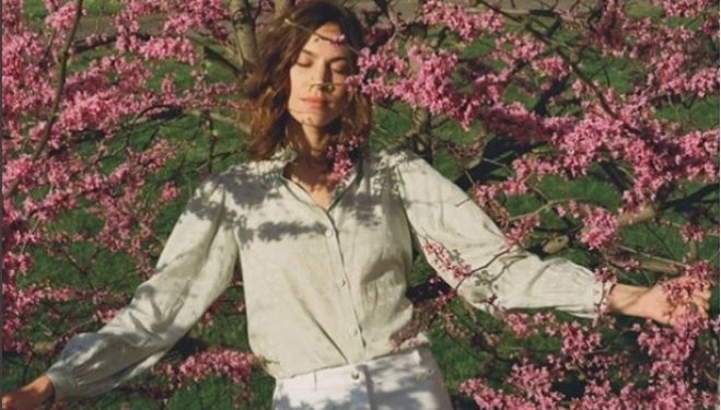 Alexa Chung models her new clothing line, dropping 30 May