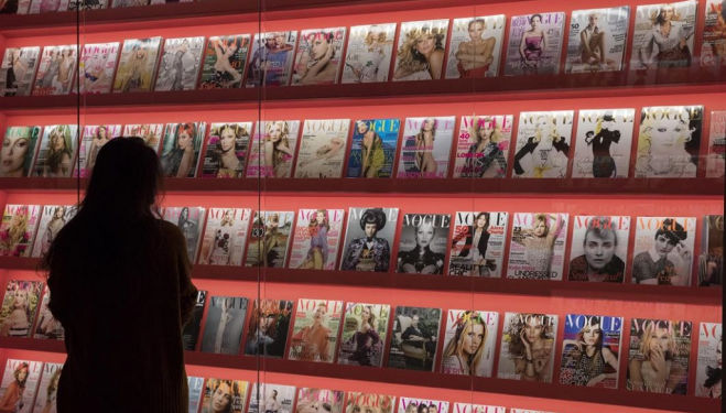 Vogue covers on display at Somerset House for Hair by Sam McKnight