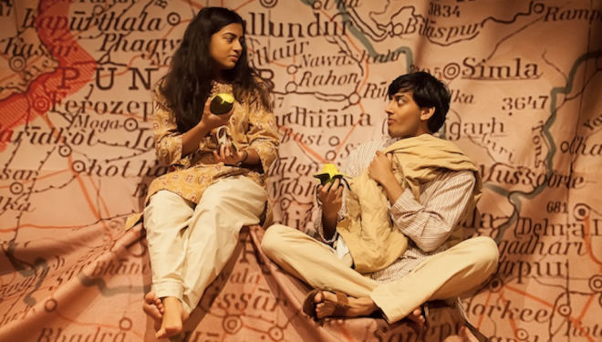 Halema Hussain (Hasina, child) and Karan Gill (Pali) in Child of the Divide, Polka Theatre 