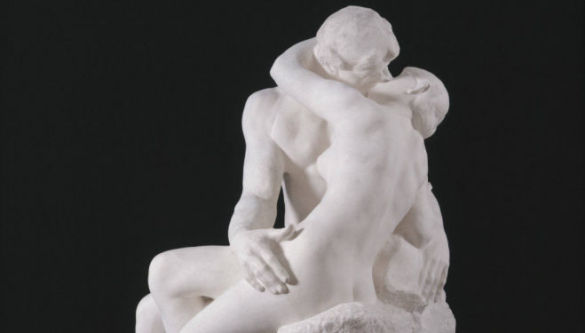 Auguste Rodin (1840–1917), The Kiss,large version, after 1898, Plaster, cast from first marble version, of 1888–98© Musée Rodin