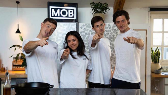 Benjamin Lebus (right) and the Mob Kitchen team