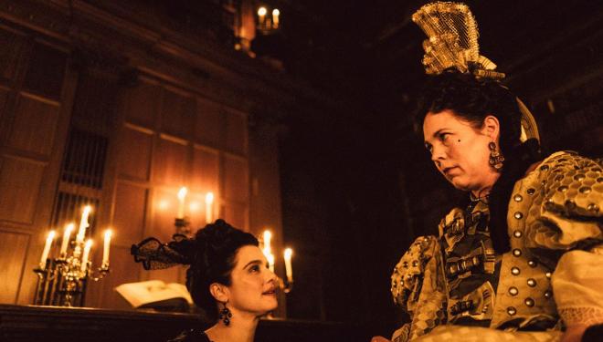 Olivia Colman and Rachel Weisz in The Favourite