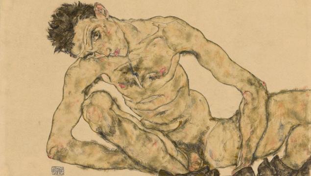 Egon Schiele, Nude Self-Portrait, Squatting, 1916