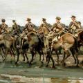 Lord Strathcona’s Horse on the March Painted by Alfred Munnings in 1918 Oil on canvas Beaverbrook Collection of War Art Canadian War Museum