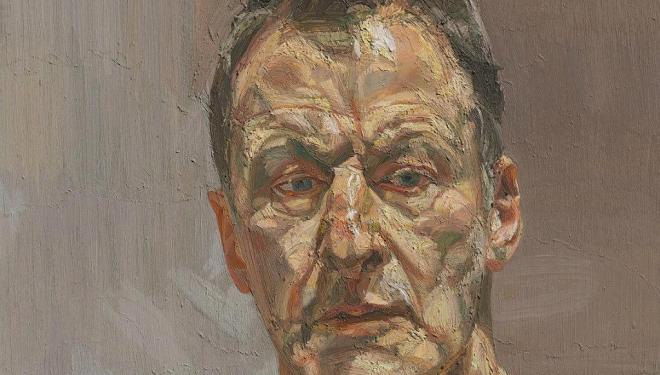 Detail: Reflection (Self-portrait), 1985.  Oil on canvas. 56.2 x 51.2 cm. Private collection, on loan to the Irish Museum of Modern Art © The Lucian Freud Archive / Bridgeman Images.