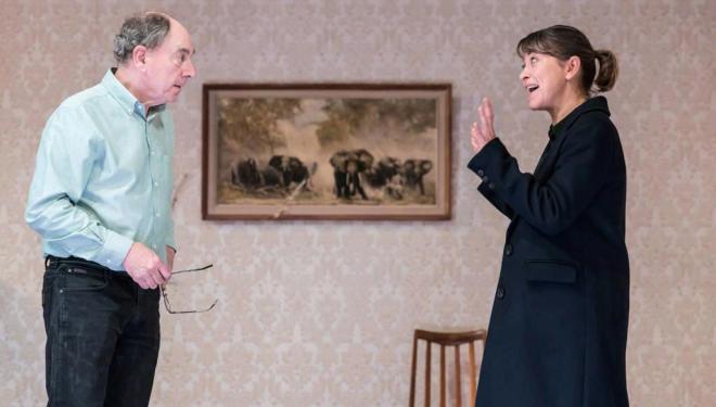 Alun Armstrong and Nicola Walker in The Cane. Photo: Johan Persson
