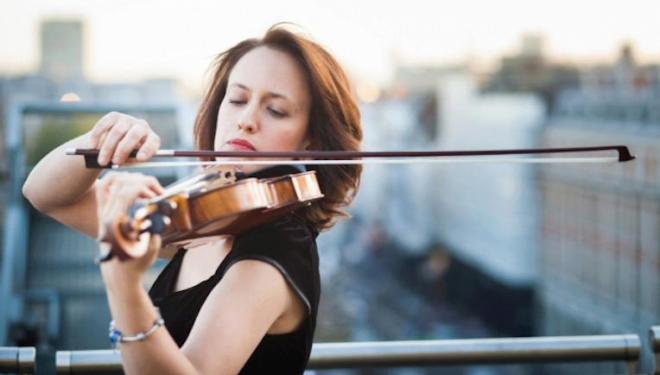 Violinist Miriam Teppich plays at St James's Piccadilly on 5 April