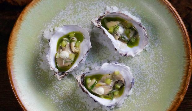 Pickled oysters with horseradish at Cornerstone