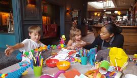 The Kids' Table offers entertainment for the kids while parents eat