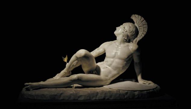 Filippo Albacini (1777-1858), The Wounded Achilles, 1825, marble, Chatsworth House Photograph © The Devonshire Collections, Chatsworth. Reproduced by permission of Chatsworth Settlement Trustees.
