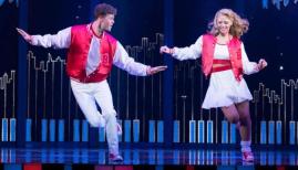 Jay McGuiness as Josh Baskin & Kimberley Walsh as Susan Lawrence in Big The Musical. Photo by Alastair Muir.