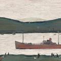  L.S. Lowry, A River Scene, on the Clyde, 1965, Oil on canvas, 25.4 x 35.6 cm. Courtesy of Clarendon Fine Art.