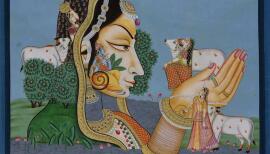 Krishna with Gopis: the Indian god inspired composer John Tavener. Artwork: Narenda Kumar