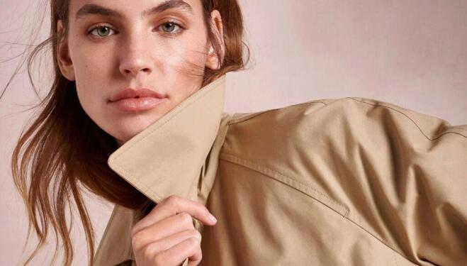 Spring jackets: model wears M&S Collection cotton pea coat, £45