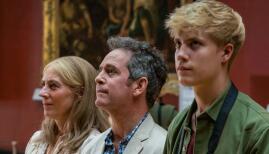 Saskia Reeves, Tom Hollander, and Tom Taylor in Us, BBC One. Photo: BBC