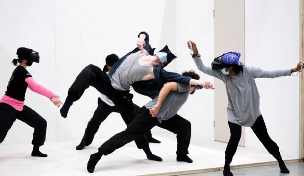 Rambert dancers in rehearsal for Rooms.  Photo: Camilla Greenwell