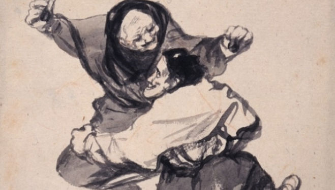 Francisco Goya (1746-1828) Regozijo (Mirth),  c. 1919-23 Album D. 4, red chalk and scraping. 