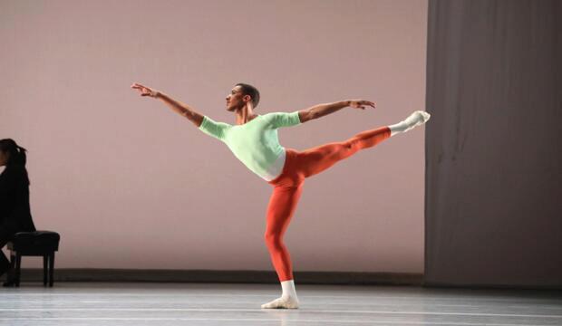 Houston Ballet first soloist Harper Watters in Justin Peck's Reflections.  Photo: Amitava Sarkar 2019 courtesy of Houston Ballet