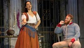 Kezia Bienek as Carmen and Oliver Johnston as Don José at Opera Holland Park. Photo: Ali Wright
