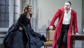 Tosca resists predatory Scarpia in Puccini's opera. Photo: Genevieve Girling