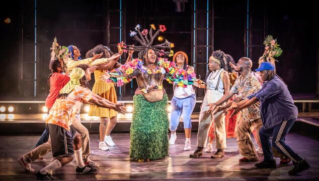 Gabrielle Brooks (Ti Moune) and the ensemble of 'Once On This Island' at Regent's Park Open Air Theatre. Photo: Marc Brenner