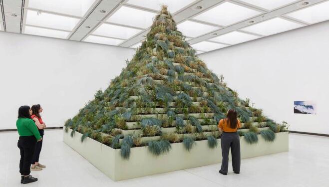 Installation view of Agnes Dener's pyramid. Photo: Mark Blower. Image courtesy Hayward Gallery