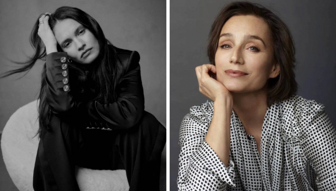 Lily James (left) and Kristin Scott Thomas (right) are starring in Lyonesse