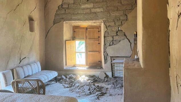 After the earthquake in Morocco: a bedroom at the Berber Lodge