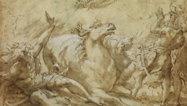 Parmigianino, The Conversion of Saint Paul c. 1527-28, 236 x 330mm courtesy of The Courtauld Gallery, London