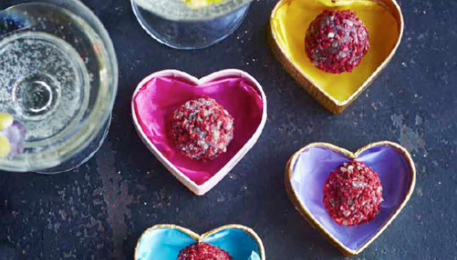 Prosecco, Strawberry and Popping Candy Truffles recipe, Photography ©David Loftus