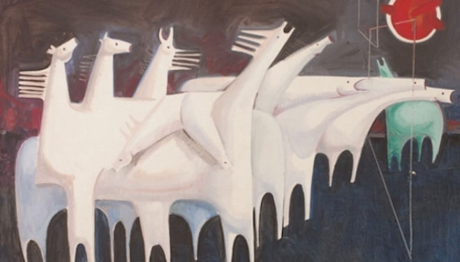 Kadhim Hayder artist, Fatigued Ten Horses Converse with Nothing, 1965, Barjeel Art Foundation, Whitechapel Gallery London