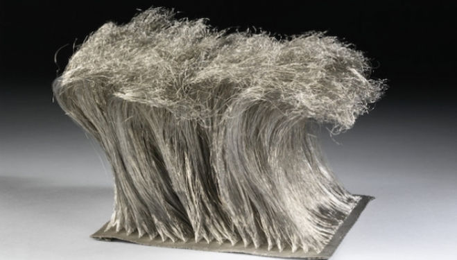 Fibrework of woven stainless steel wire, 'Blowing in the Wind', made by Kumai Kyoko, Japan, 1988